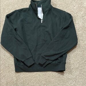 Brandy Melville Green Zip Up Sweatshirt